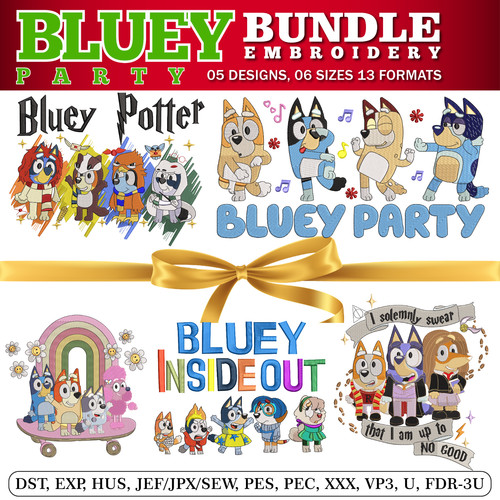 Bluey embroidery bundle 6 - bundle,
