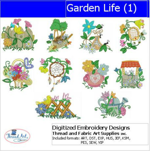 Embroidery design set garden - embroidery,