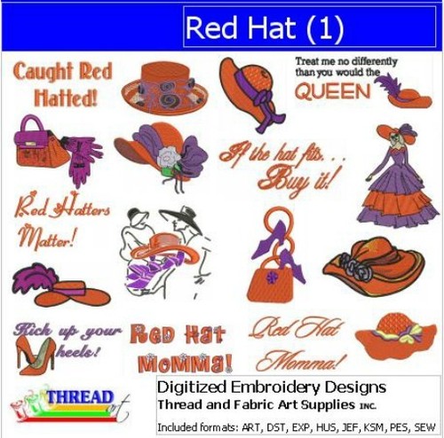 Embroidery design set red - embroidery,